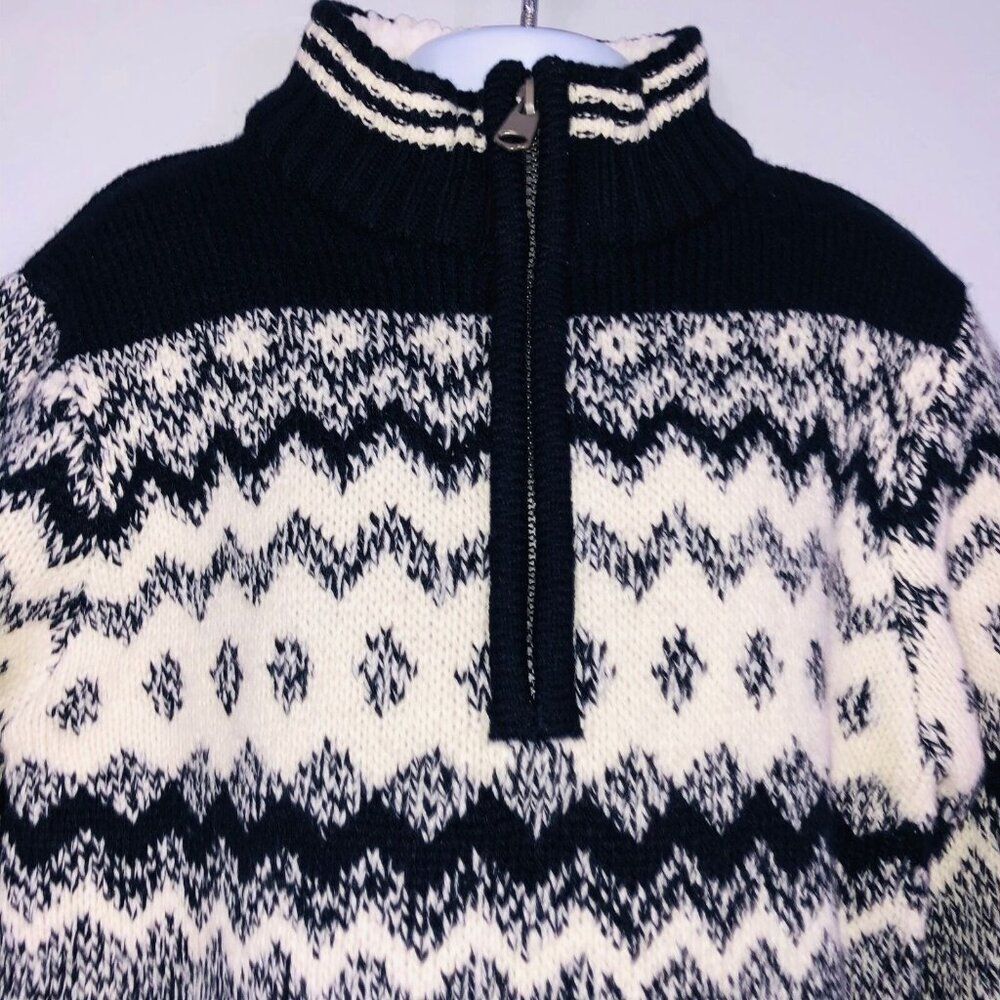 St Bernard Boys Size 9 Sweater Navy Blue White Pullover Fair Isle New - Picture 2 of 8